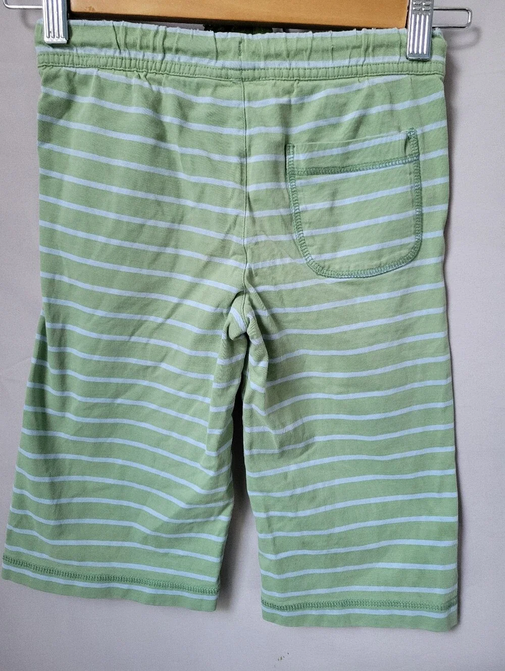 Mini Boden Boys Striped Cotton Pull On Shorts Green 5-6Y